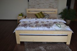 Posteľ z masívu borovice Amor 120x200 cm - PRÍRODNÁ + rošt ZADARMO